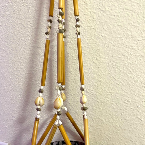 Seashell Bamboo Hanging Plant Holder Macrame Shell Braided Pot Hanger Boho - Picture 7 of 11
